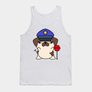 Funny Pug Policeman Tank Top